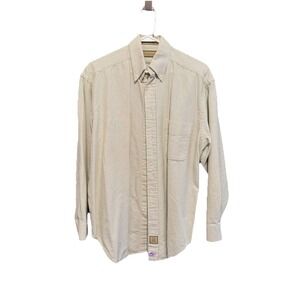 Naturalife The Big Shirt Mens Small Green White Striped Cotton Button Down Shirt